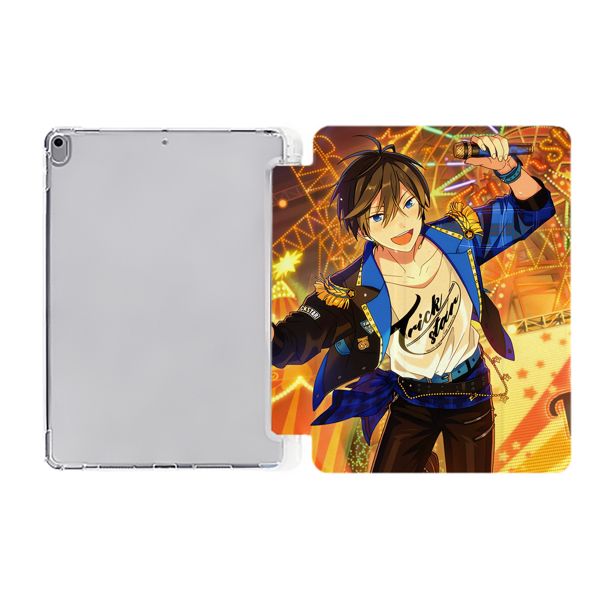 （画像用） あんさんぶるスターズ! Ensemble Stars IPad ケース ペン収納付き 三つ折りスタンド PUレザー×シリコン 対応機種9.5/10.5/10.9インチ
